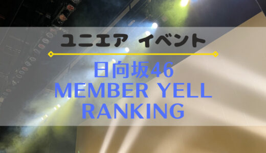 【ユニエア】上位入賞でグッズ獲得のチャンス！イベント『日向坂46 MEMBER YELL RANKING』開催