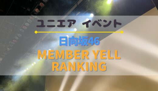 【ユニエア】上位入賞で日向坂のグッズ獲得のチャンス！イベント『MEMBER YELL RANKING』開催